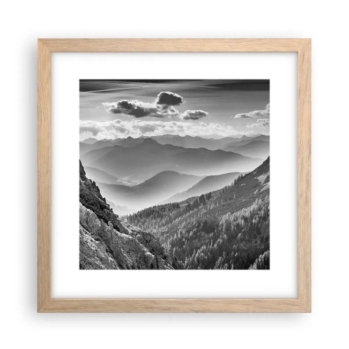 Poszter világos tölgy keretben - Egészen a horizontig - 30x30 cm