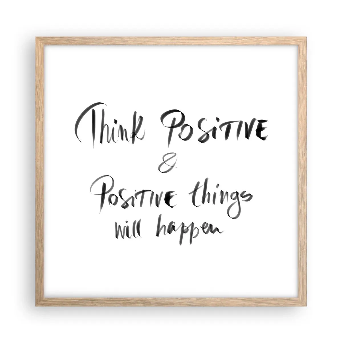 Poszter világos tölgy keretben - Hogyan élj? - 50x50 cm