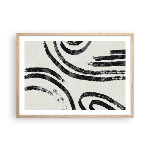 Poszter világos tölgy keretben - Félig megállt - 70x50 cm