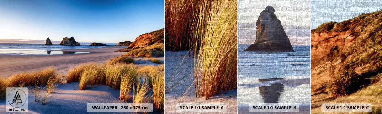 Fotótapéta Minta Premium Canvas - A nyugalmat keresőknek - Dűnék, Strand, Természet - 100x30 cm