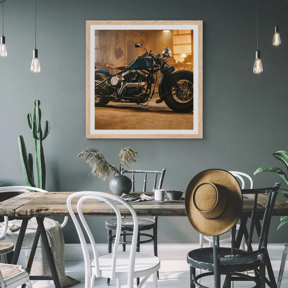 Poszter világos tölgy keretben - Megtehetek mindent - 60x60 cm