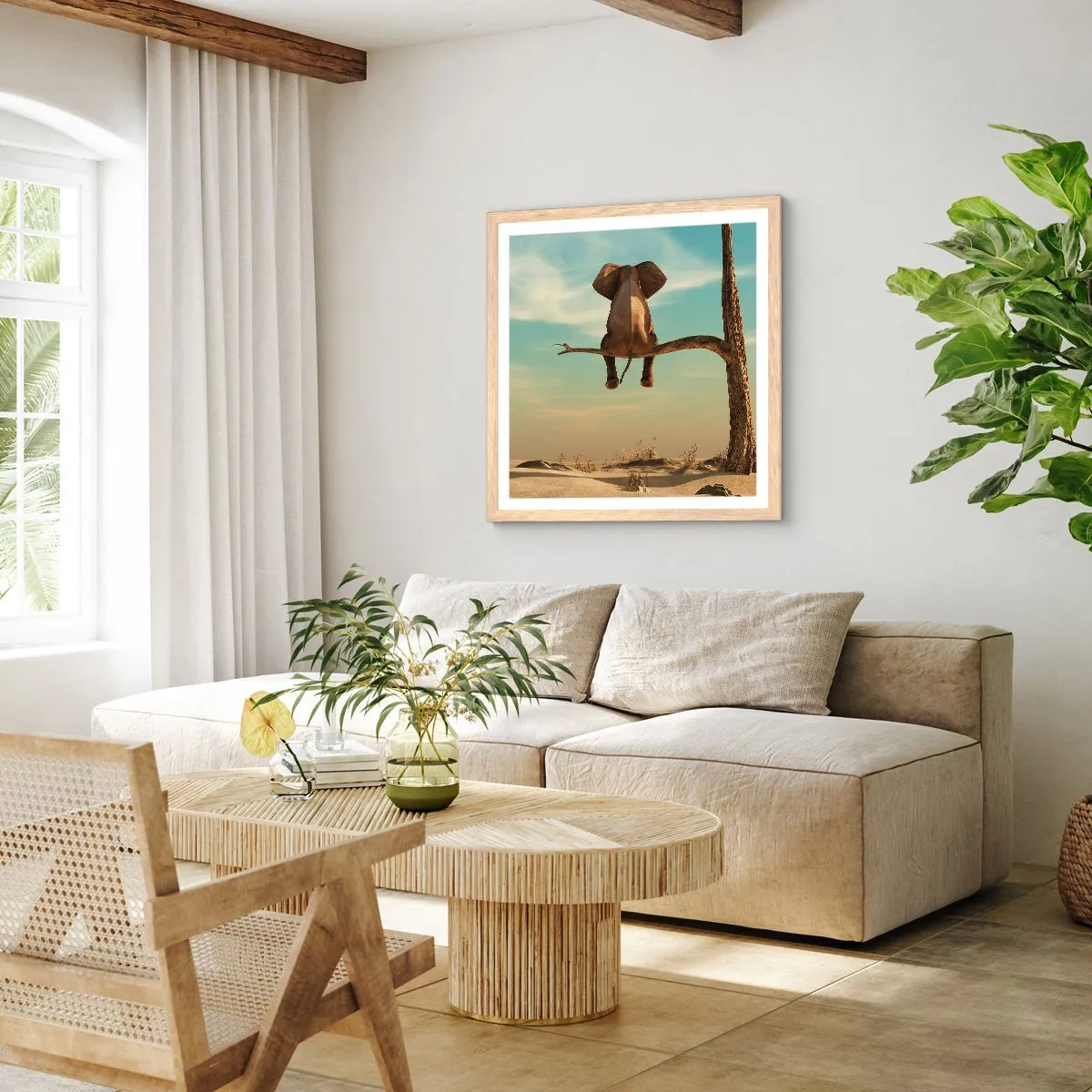 Poszter világos tölgy keretben - Egy új nézőpont - 60x60 cm