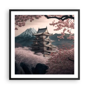 Poszter fehér keretben - A cseresznyevirágzás országa - 60x60 cm