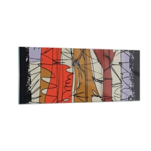 Üveg kép - Spontán kompozíció - 100x40 cm