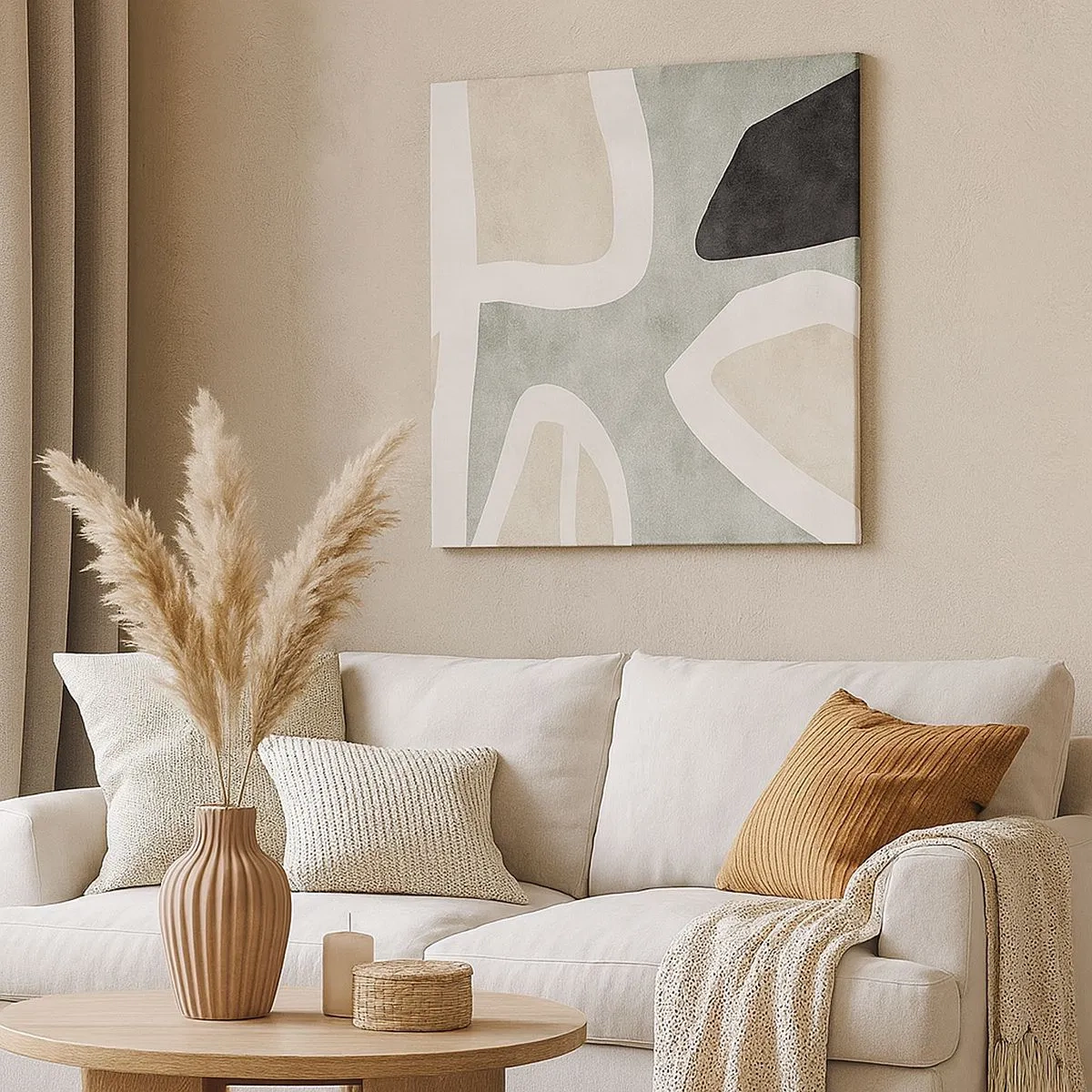 Vászonkép - Kompozíció fekete témával - 30x30 cm