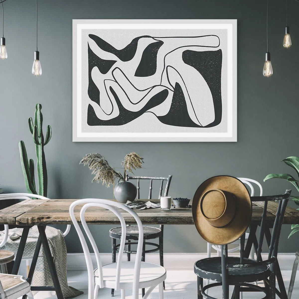 Poszter fekete keretben - Absztrakt játék egy labirintusban - 91x61 cm