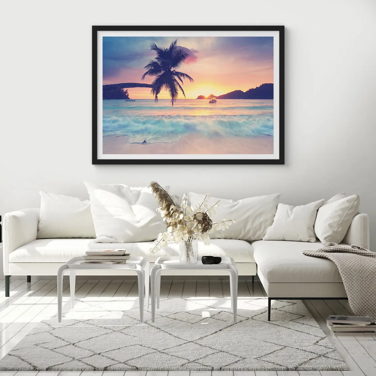 Poszter fehér keretben - Egy este az öbölben - 70x50 cm