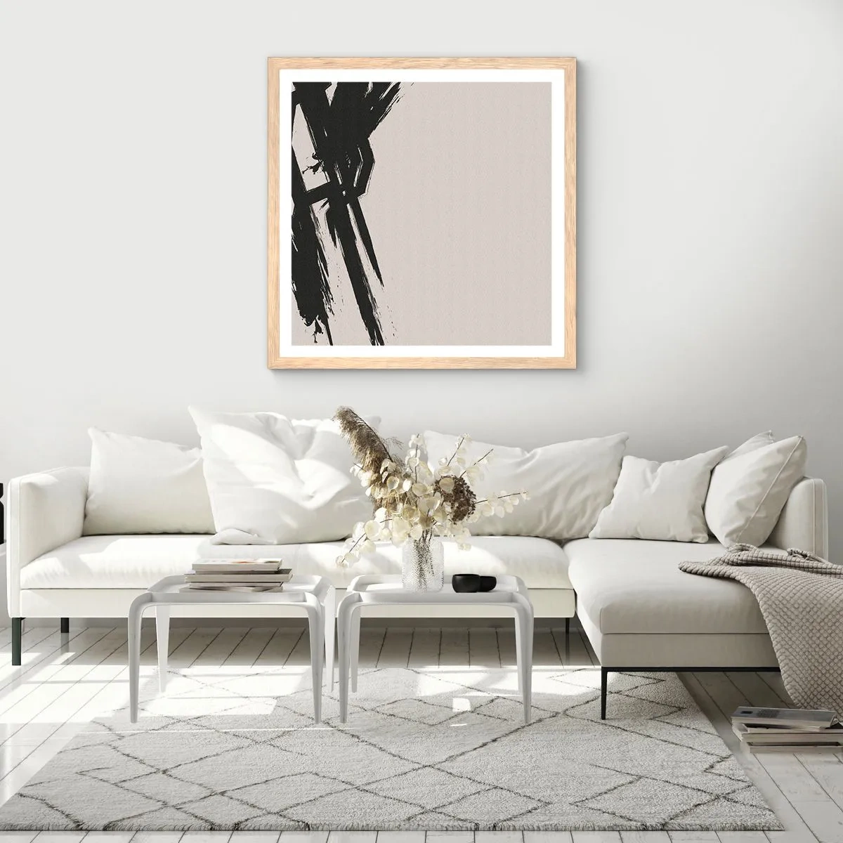 Poszter világos tölgy keretben - Megállíthatatlan lendület - 60x60 cm