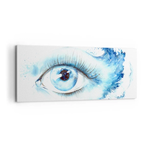 Vászonkép - Elmerülni a tekintet kékjében - 100x40 cm