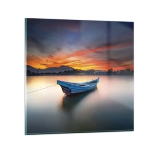 Üveg kép - Jó éjszaka jön - 30x30 cm