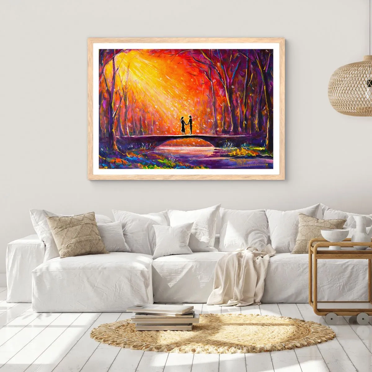 Poszter világos tölgy keretben - Az ég is szereti őket - 40x30 cm