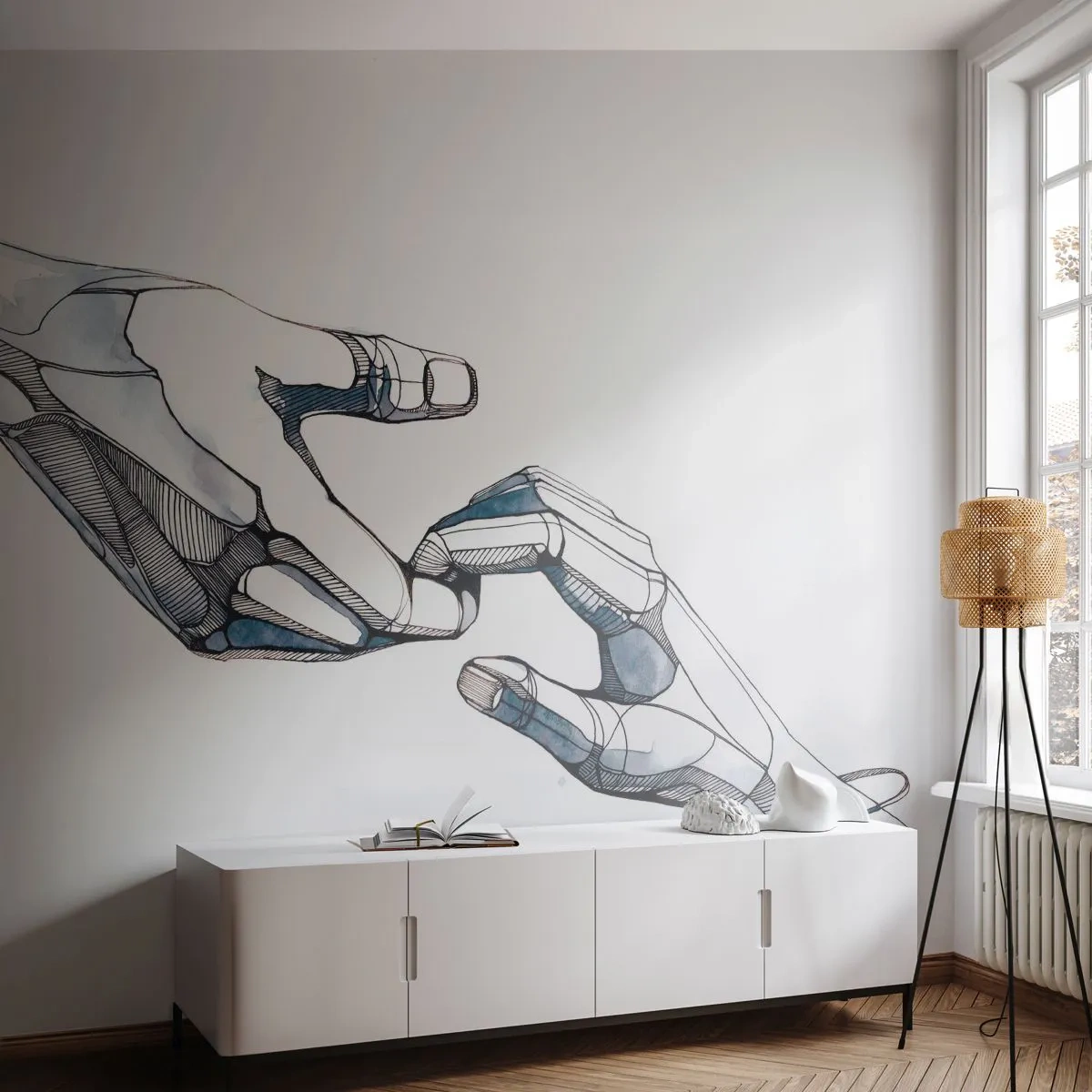 Fotótapéta Standard Eco - Szép gesztus - Absztrakció, Kezek, Grafika - 150x105 cm