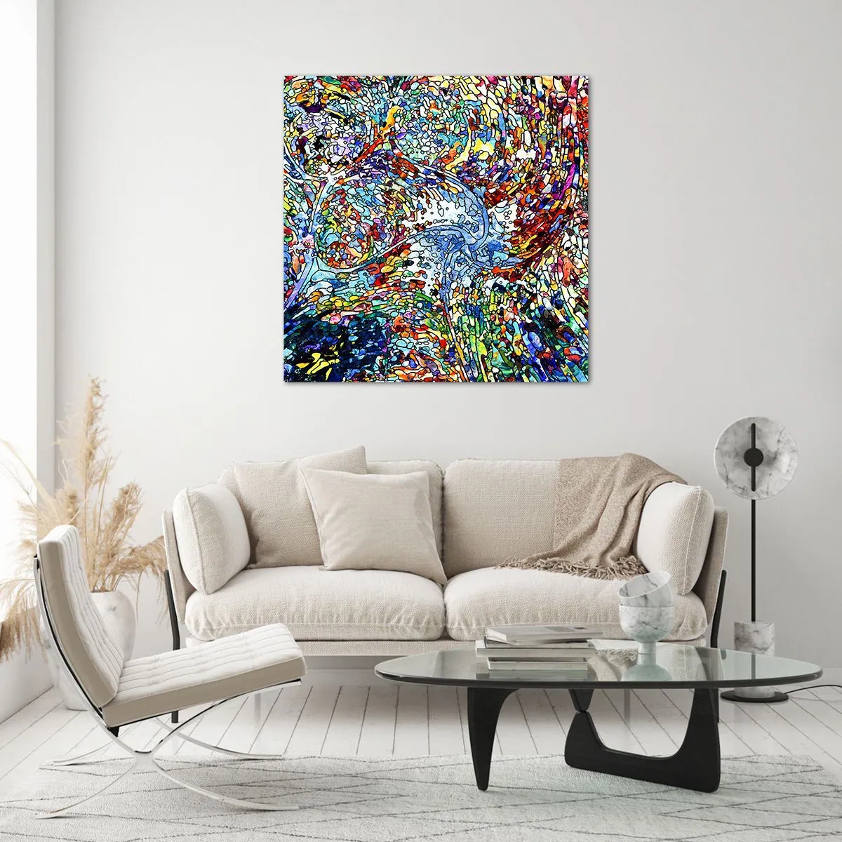 Üveg kép - Cseppes ólomüveg - 50x50 cm