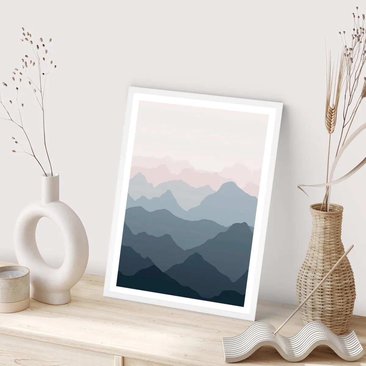 Poszter fekete keretben - A hegyek hullámai - 70x100 cm