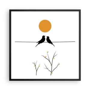 Poszter fehér keretben - Fülemüle este - 60x60 cm