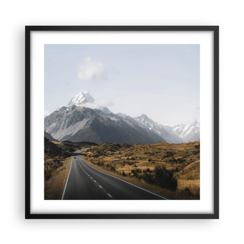 Poszter fehér keretben - Út a hegyek szívébe - 50x50 cm