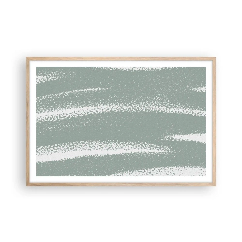 Poszter világos tölgy keretben - Absztrakció téli hangulatban - 91x61 cm