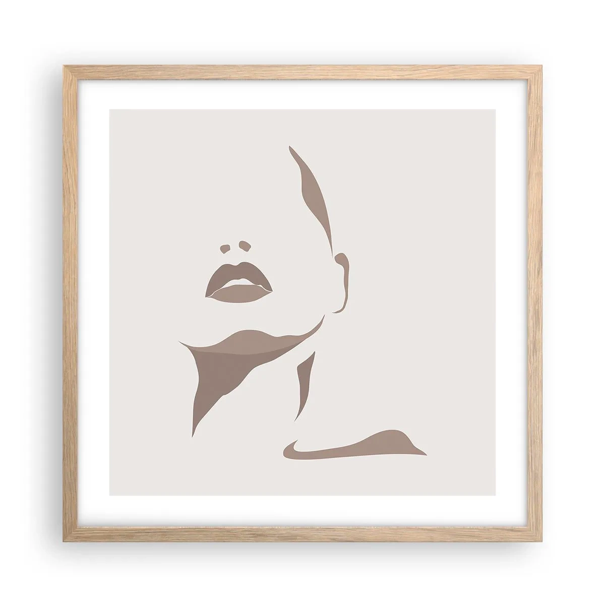 Poszter világos tölgy keretben -  Fényből és árnyékból létrehozott - 50x50 cm