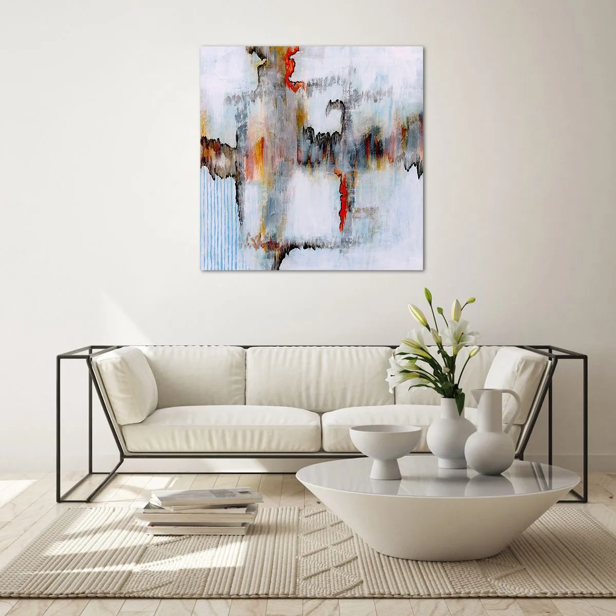 Üveg kép - Egy bottal a vízen - 40x40 cm