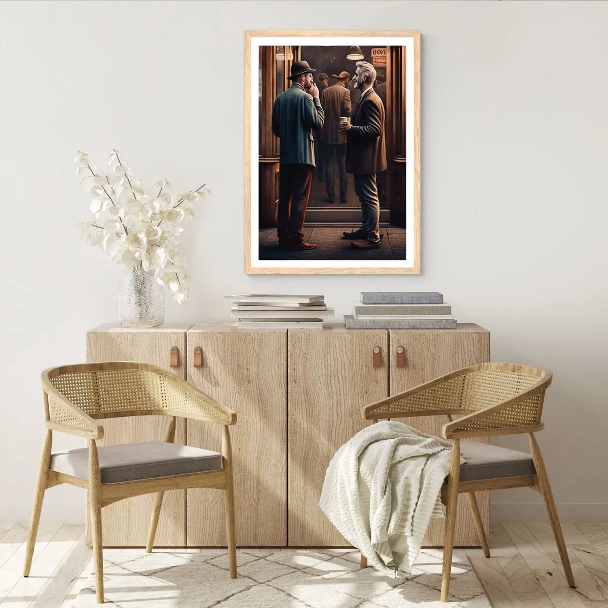 Poszter világos tölgy keretben - A nap egy jó pillanata - 40x50 cm