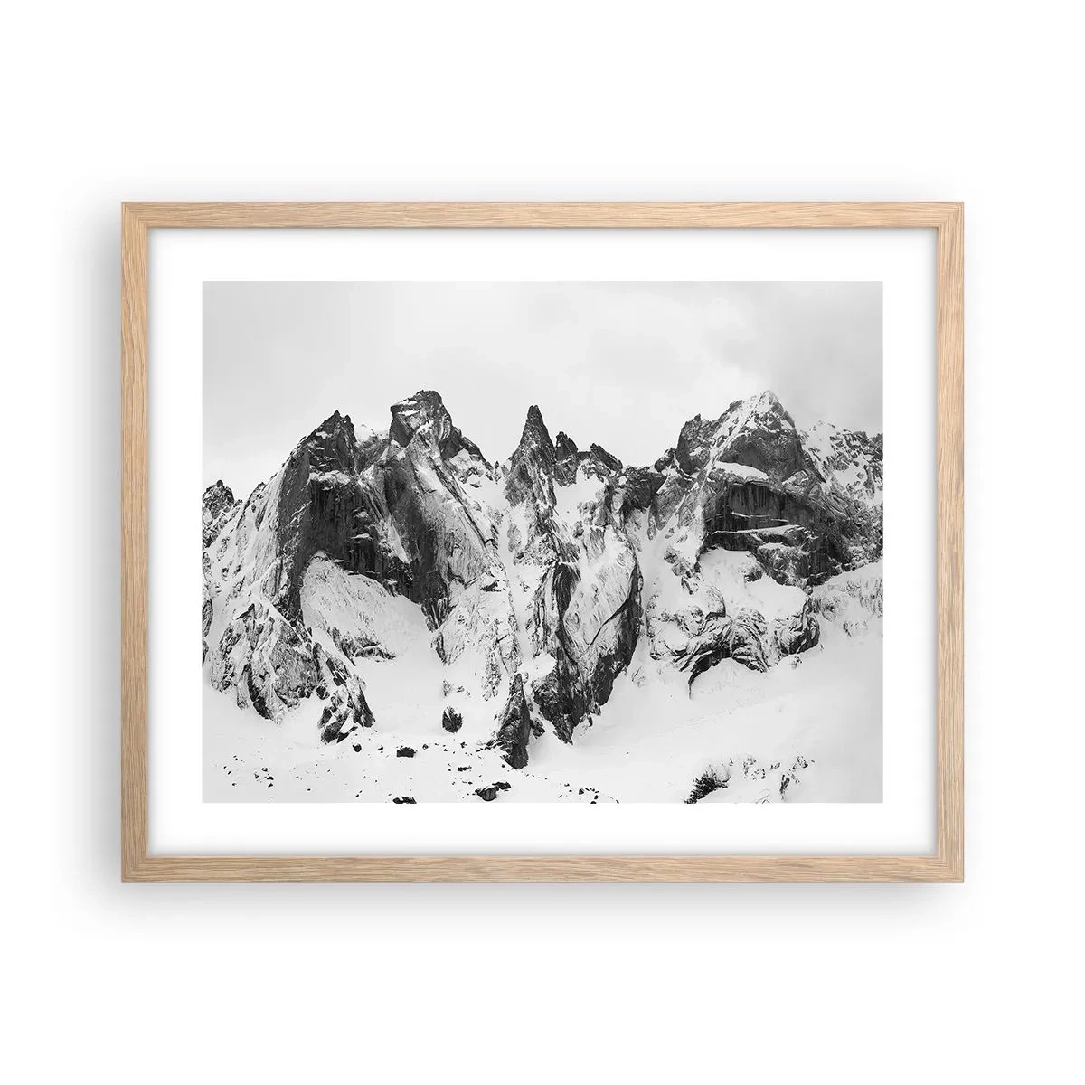 Poszter világos tölgy keretben - Rémes gránit hegygerinc - 50x40 cm