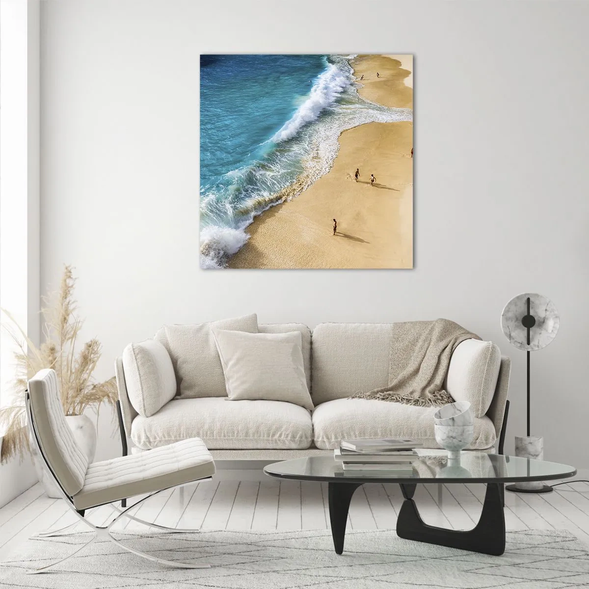 Üveg kép - Aztán a nap, a tengerpart... - 70x70 cm