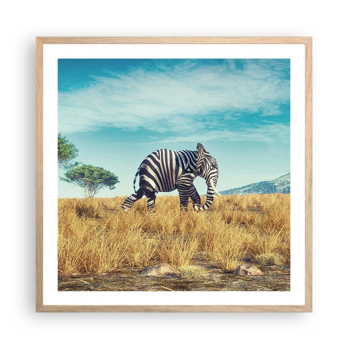 Poszter világos tölgy keretben - A szürke már nem menő - 60x60 cm