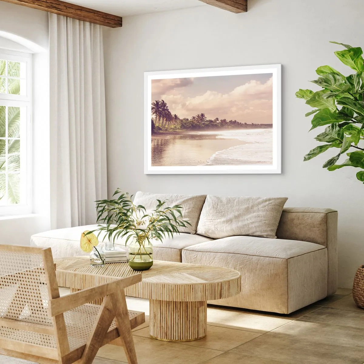 Poszter fekete keretben - A hullámok simogatása - 100x70 cm