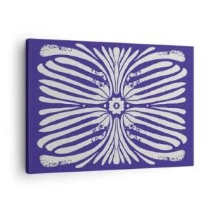 Vászonkép - Etnikai minta lila és fehér árnyalatokban - 70x50cm - Etnikai inspirációk - Modern fali dekoráció nappalihoz és hálószobához ARTTOR