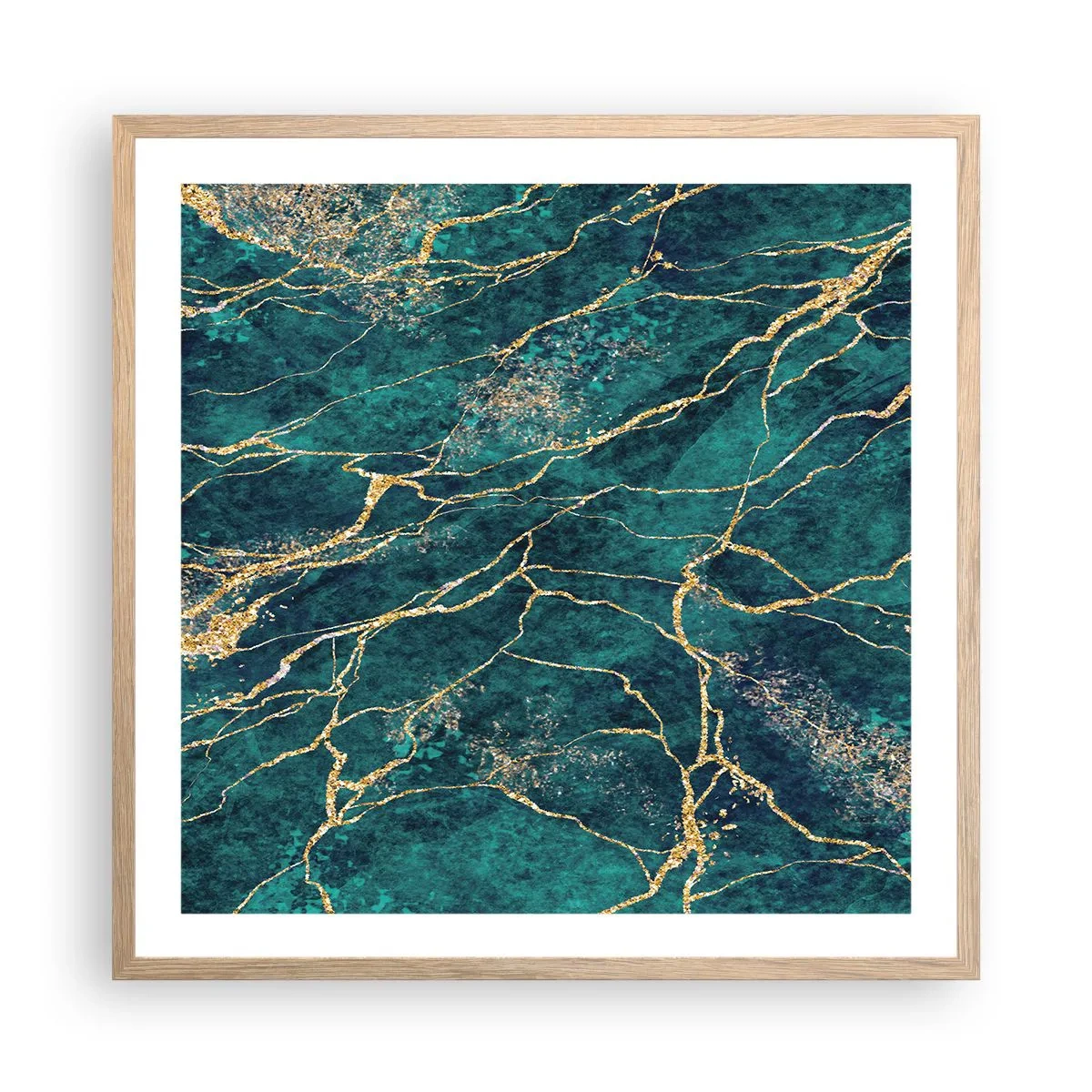 Poszter világos tölgy keretben - Aranybánya - 60x60 cm