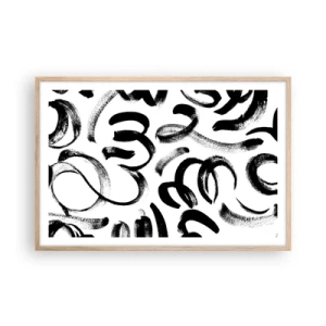 Poszter világos tölgy keretben - Feketén-fehéren - 91x61 cm