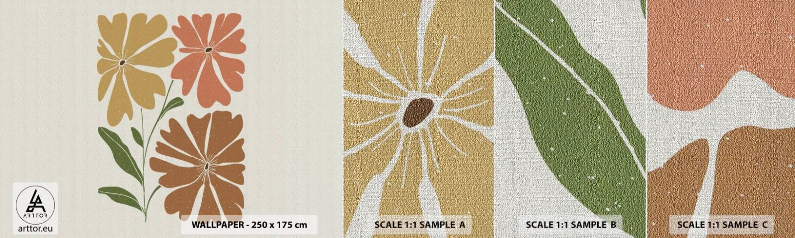 Fotótapéta Minta Premium Canvas - Természet és geometria - Boho, Virágok, Minimalizmus - 100x30 cm