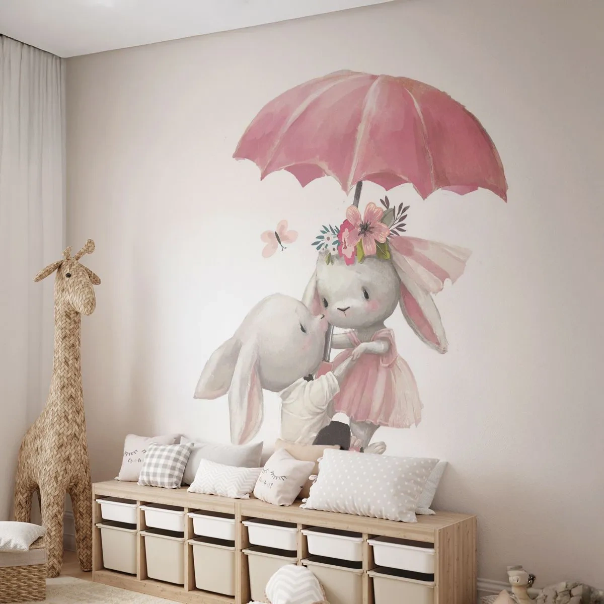 Öntapadós Fotótapéta Deluxe Sticker - Ez a szerelem - Gyerekeknek, Nyulak, Tündérmese - 250x175 cm