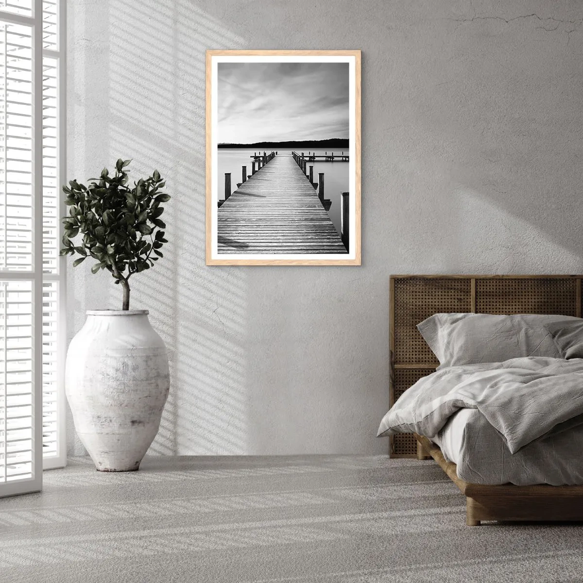 Poszter világos tölgy keretben - A víznyelőnél - békében - 70x100 cm