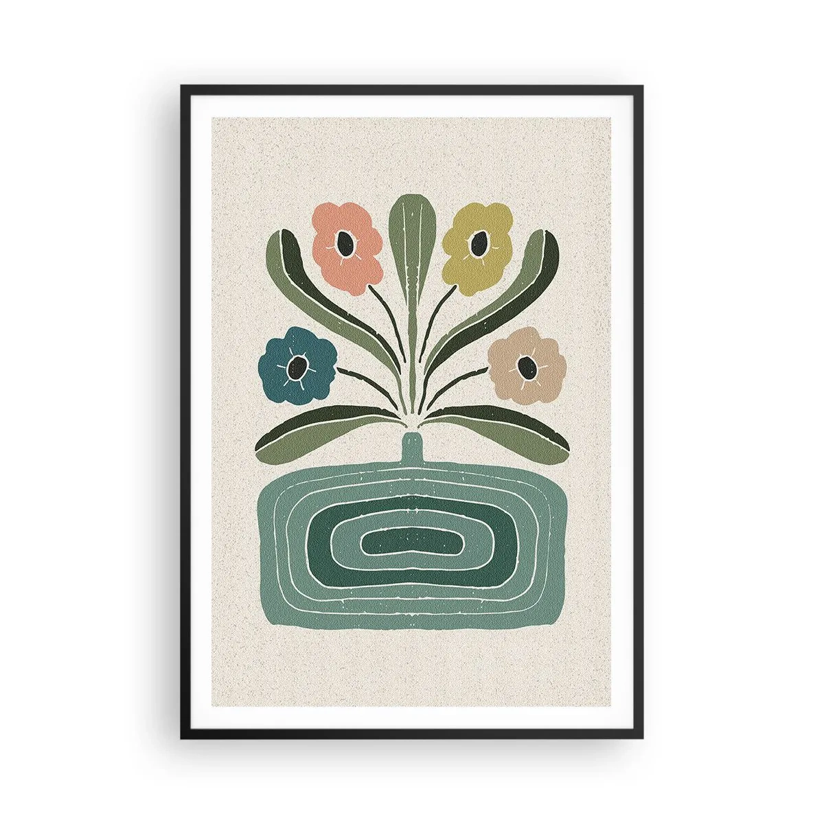 Poszter fehér keretben - Szimmetrikus csokor - 70x100 cm