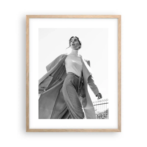 Poszter világos tölgy keretben - Velem jössz? - 40x50 cm