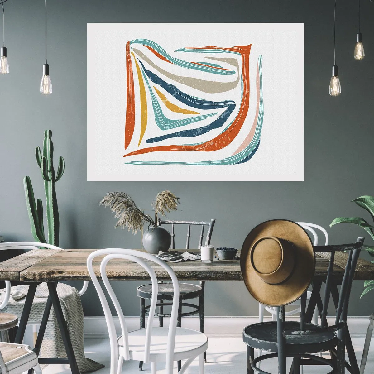 Poszter - Barátságosan mosolygó absztrakció - 100x70 cm