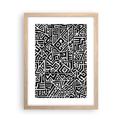 Poszter világos tölgy keretben - Kolumbusz előtti kompozíció - 30x40 cm