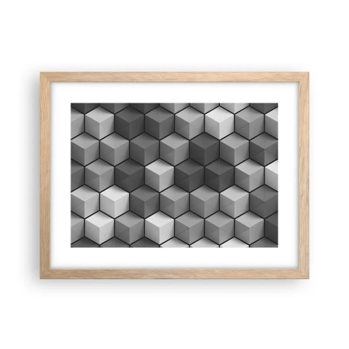 Poszter világos tölgy keretben - Kubista kirakós - 40x30 cm