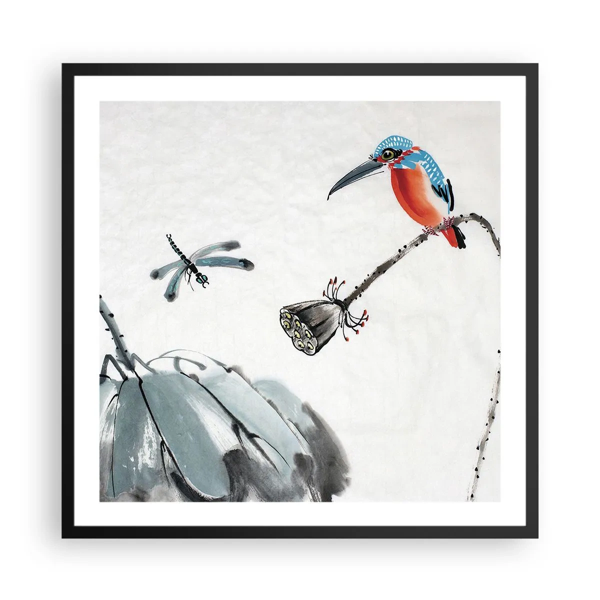 Poszter fehér keretben - A rét élete - 60x60 cm