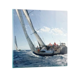 Üveg kép - Győzzön a jobbik - 70x70 cm