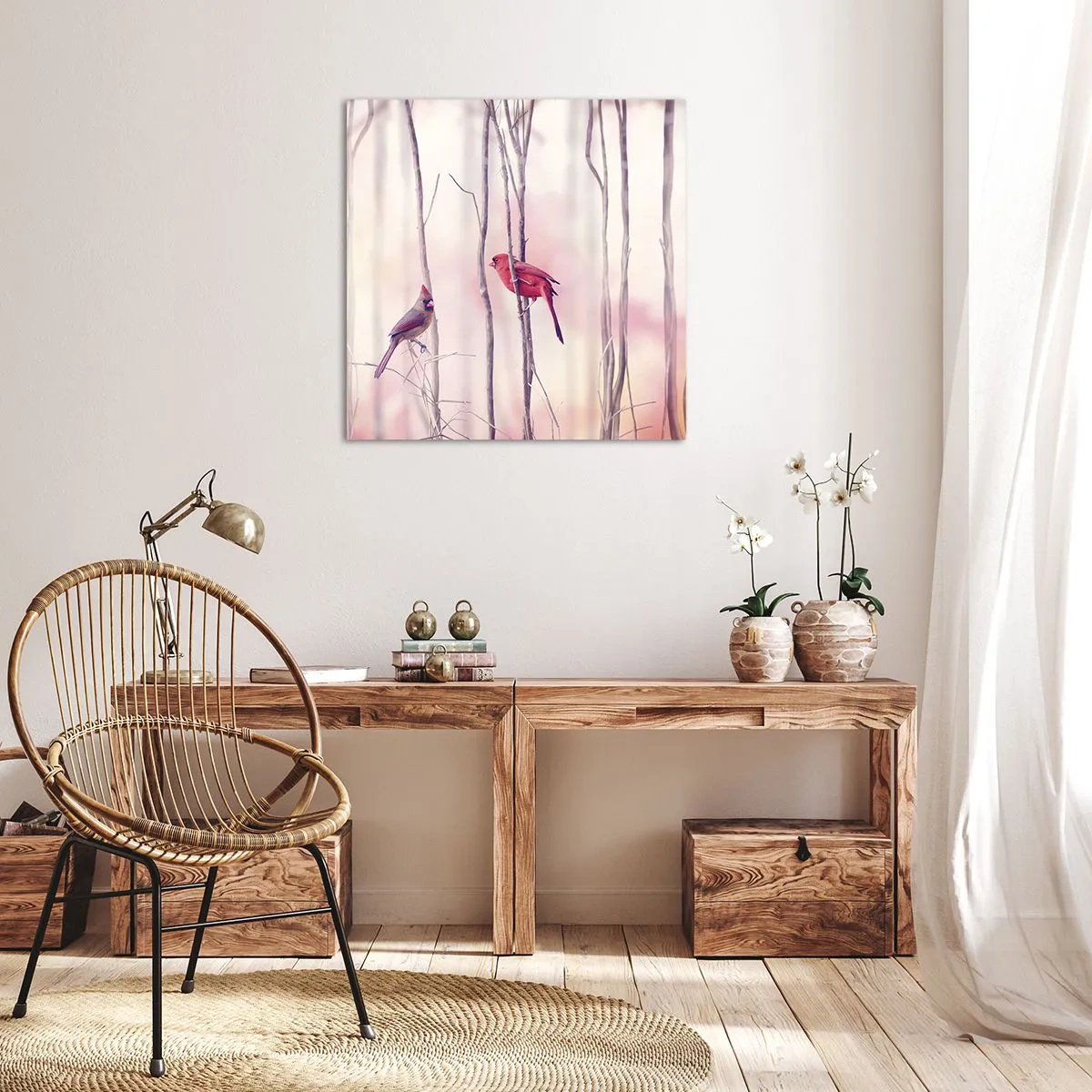 Vászonkép - Rózsaszín erdő története - 60x60 cm