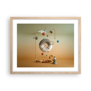 Poszter világos tölgy keretben - Bármi megtörténhet - 50x40 cm