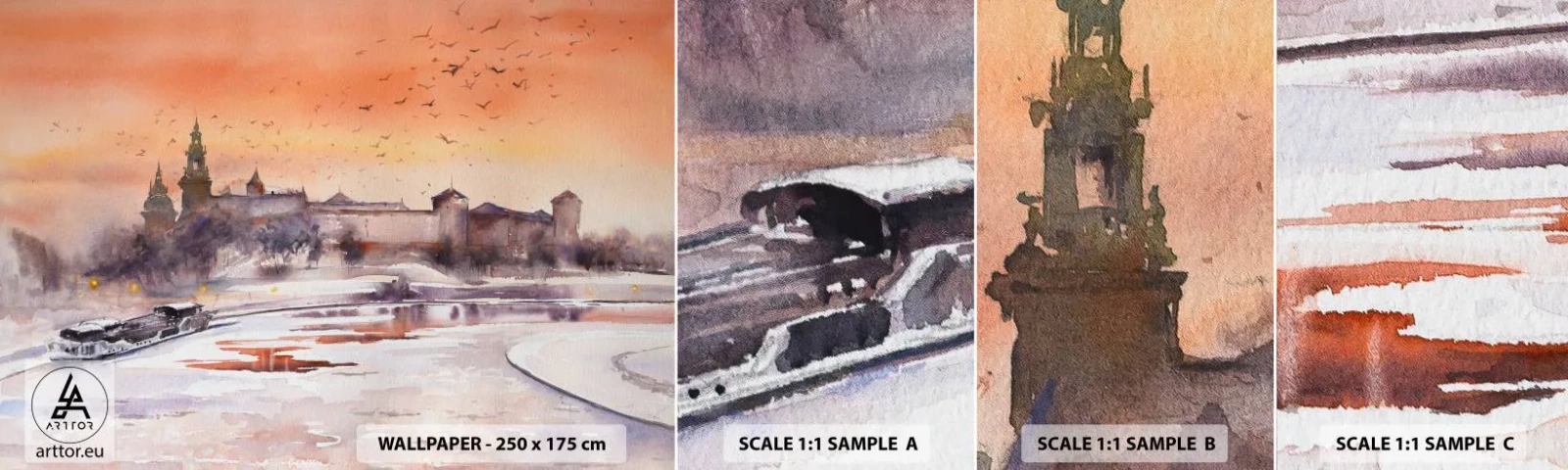 Fotótapéta Minta Öntapadós Deluxe Sticker - Királyi naplemente - Tájkép, Tájkép, Klasszikus - 100x30 cm