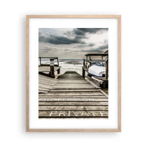 Poszter világos tölgy keretben - Az északi part - 40x50 cm