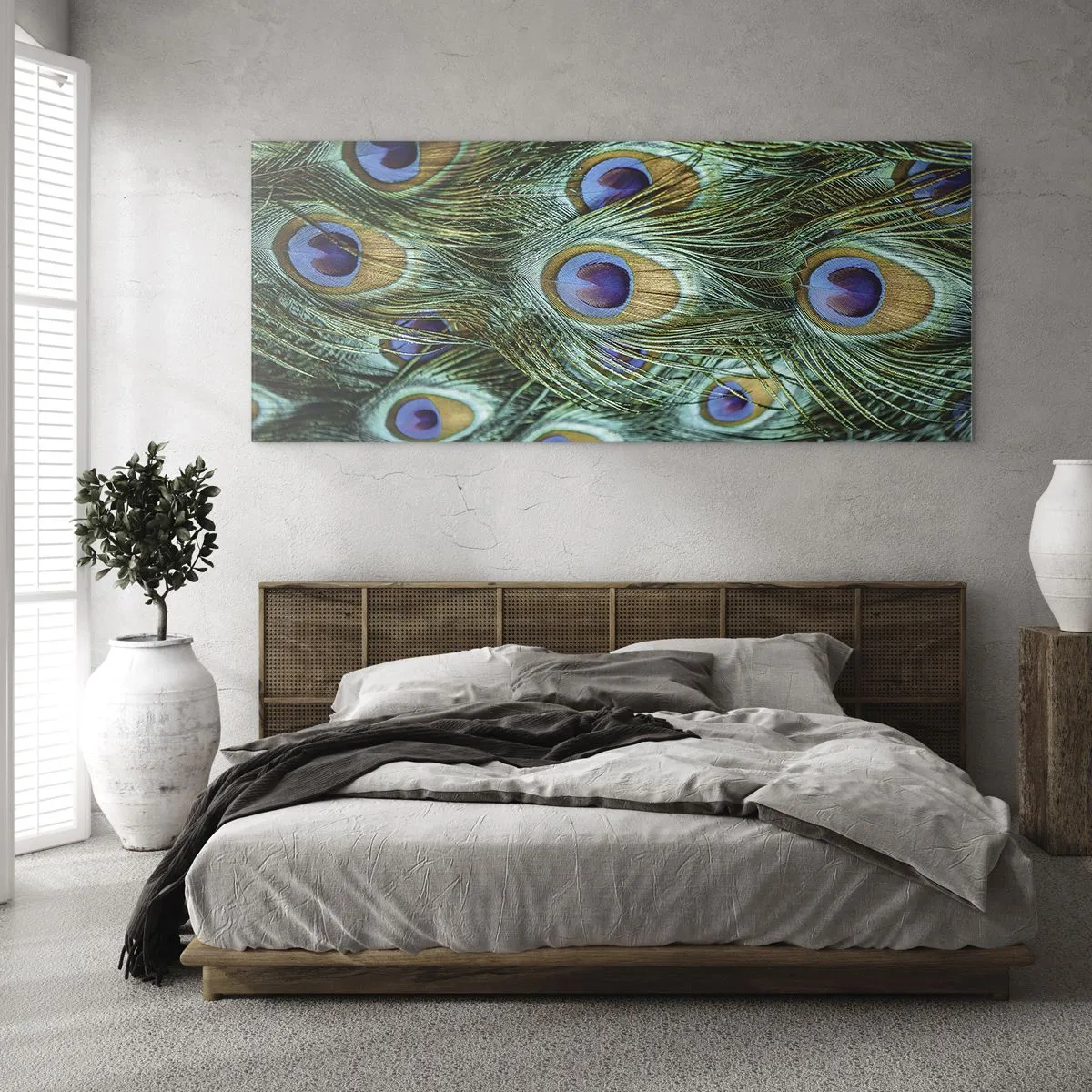 Üveg kép - Pávaszemű pillantás - 100x40 cm