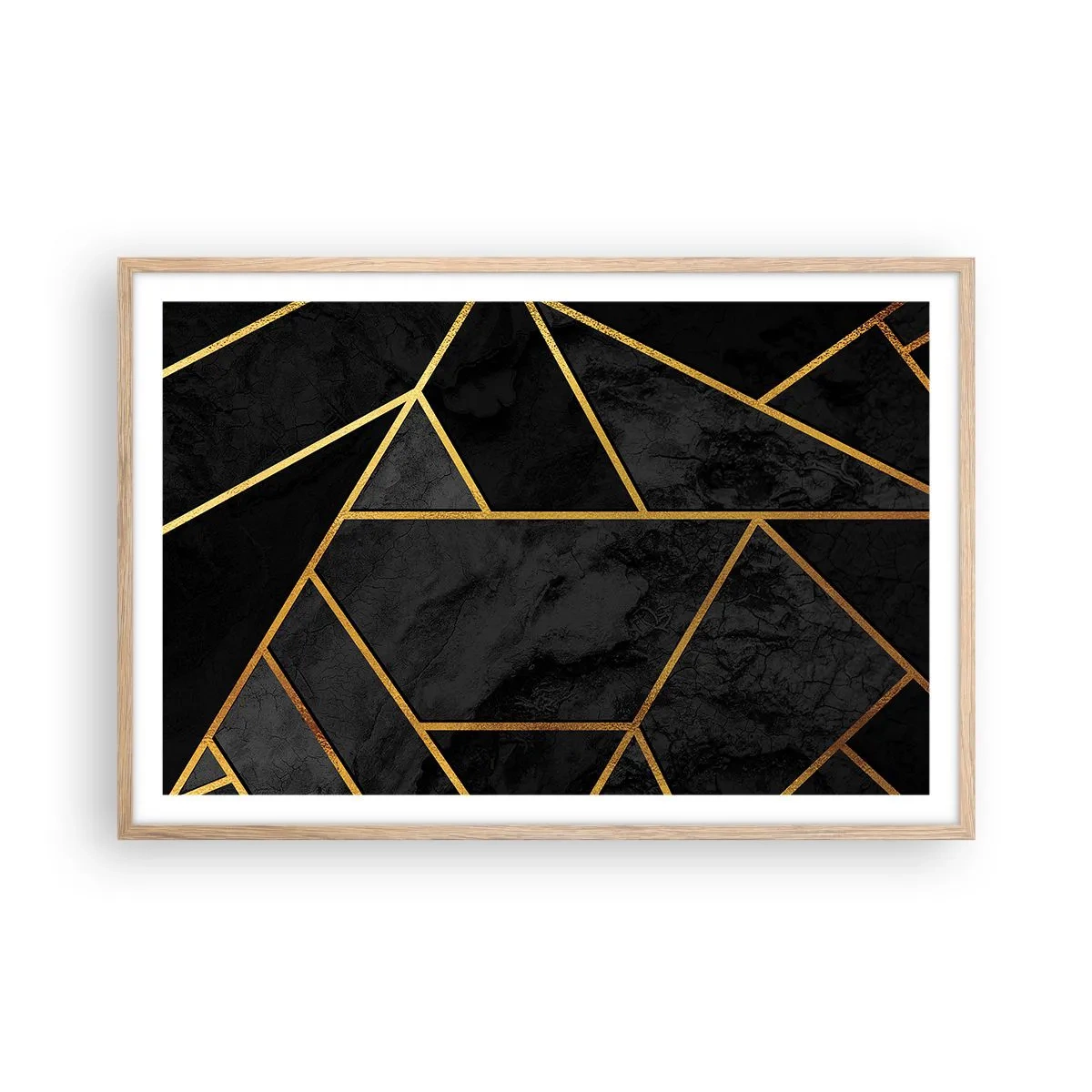 Poszter világos tölgy keretben - Sötétség és ragyogás - 91x61 cm