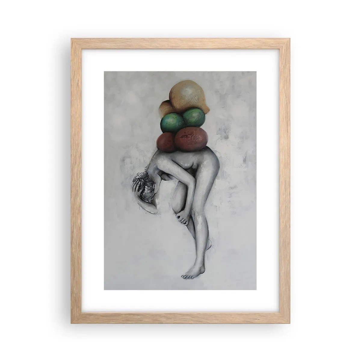 Poszter világos tölgy keretben - Az élet nehézségei - 30x40 cm