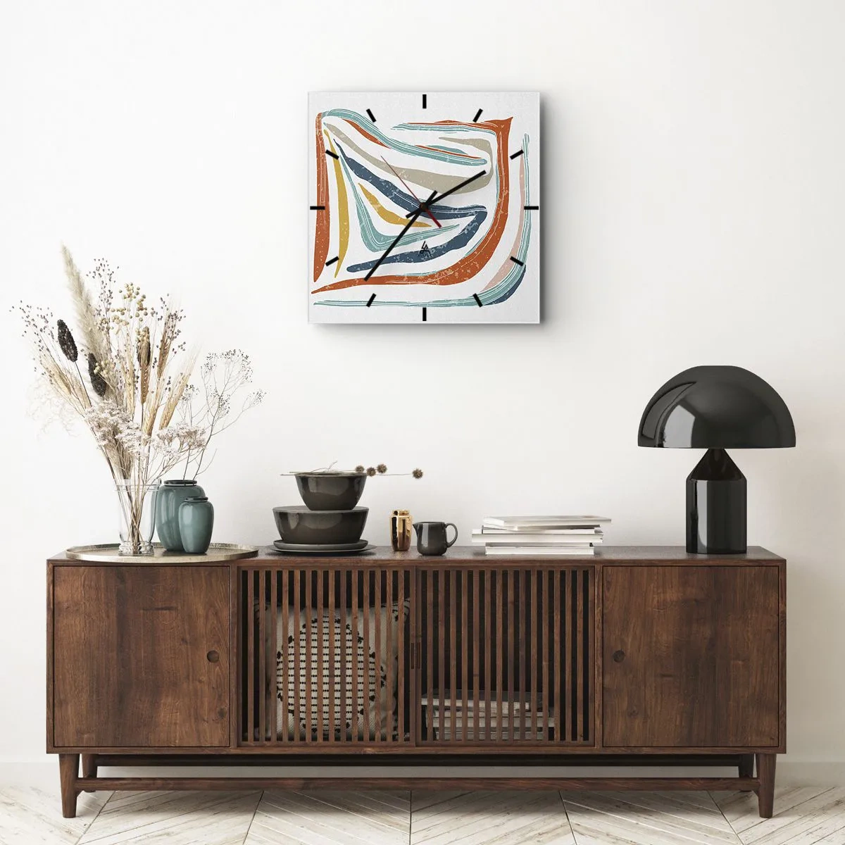 Falióra, Óra - Barátságosan mosolygó absztrakció - 40x40 cm