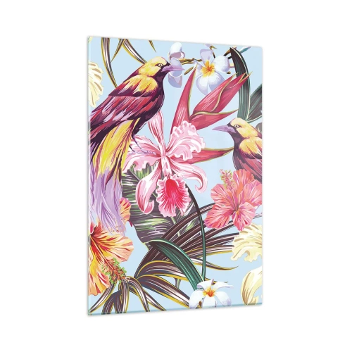 Üveg kép - Szirmok és tollak - 50x70 cm